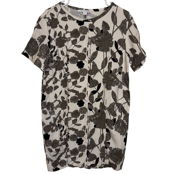Diane Von Furstenberg Dresses & Skirts - Diane Von Furstenberg Brenda Cocoon Dress Floral Pockets Black Cream Size 6 EUC